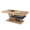COUCHTISCH rechteckig Eiche Artisan - Anthrazit mit Ablage - Anthrazit/Eiche Artisan, Holzwerkstoff (60/110/45cm) - designimpex