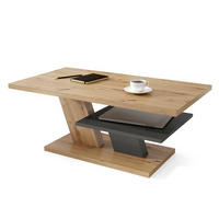 COUCHTISCH rechteckig Eiche Artisan - Anthrazit mit Ablage - Anthrazit/Eiche Artisan, Holzwerkstoff (60/110/45cm) - designimpex