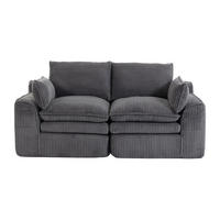 2-SITZER SOFA cordstoff mit seitentaschen & federkern - Dunkelgrau, Textil (191/85/94cm) - Urban Meuble