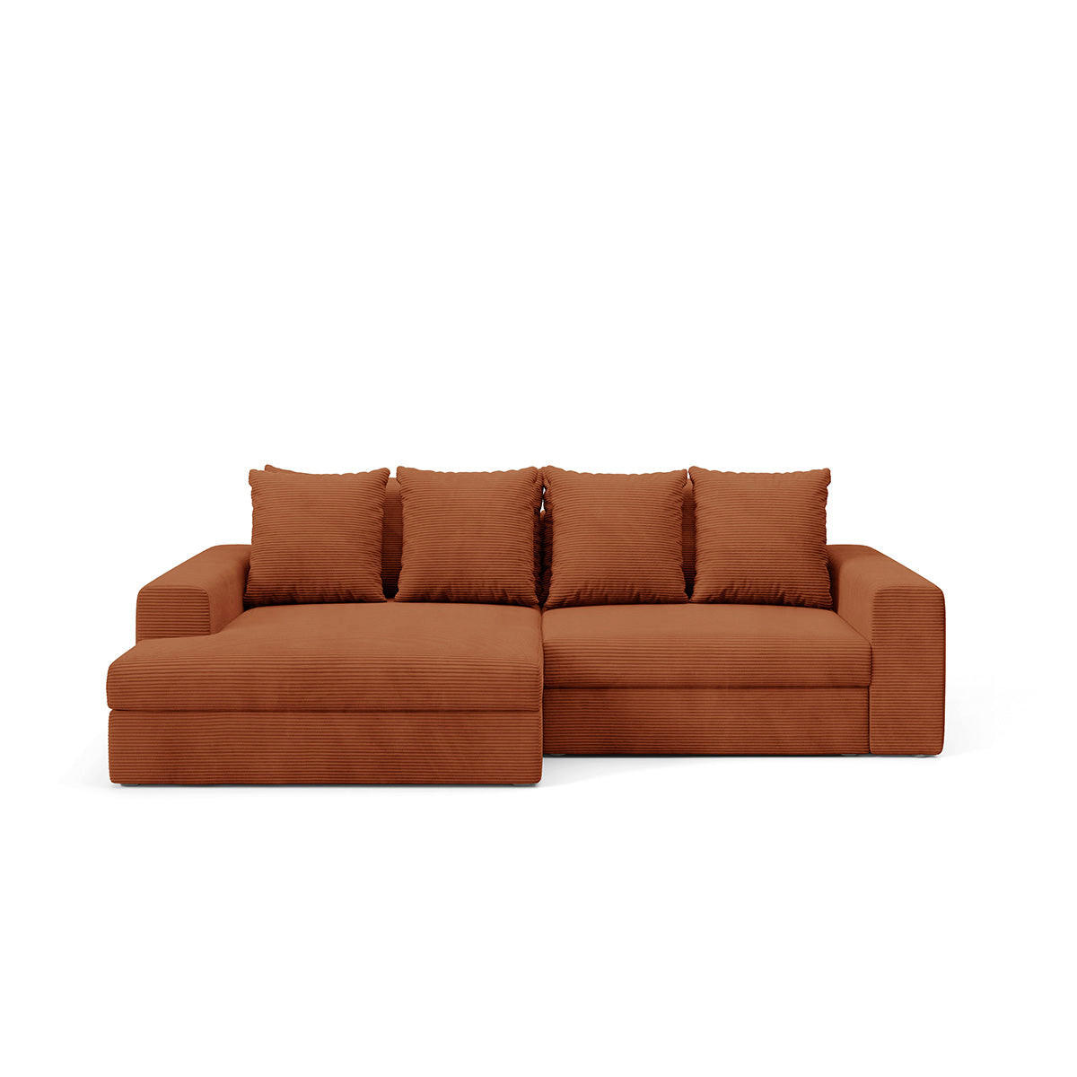 ECKSOFA Paola 3 Sitzplätze Ziegelrot - Rot, Holz (272/167cm) - Petits-meubles