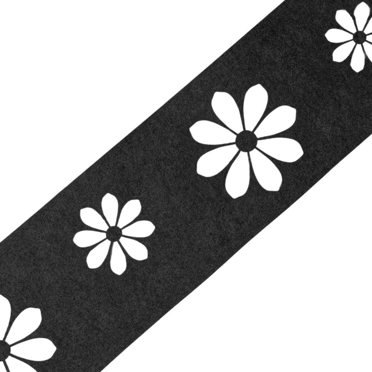 SICHTSCHUTZSTREIFEN Design Vlies Dekor Sonnenblume Einzelstreifen Schwarzgrau 2,55m - Schwarz, Kunststoff (260/19cm) - ZAUN|ZU