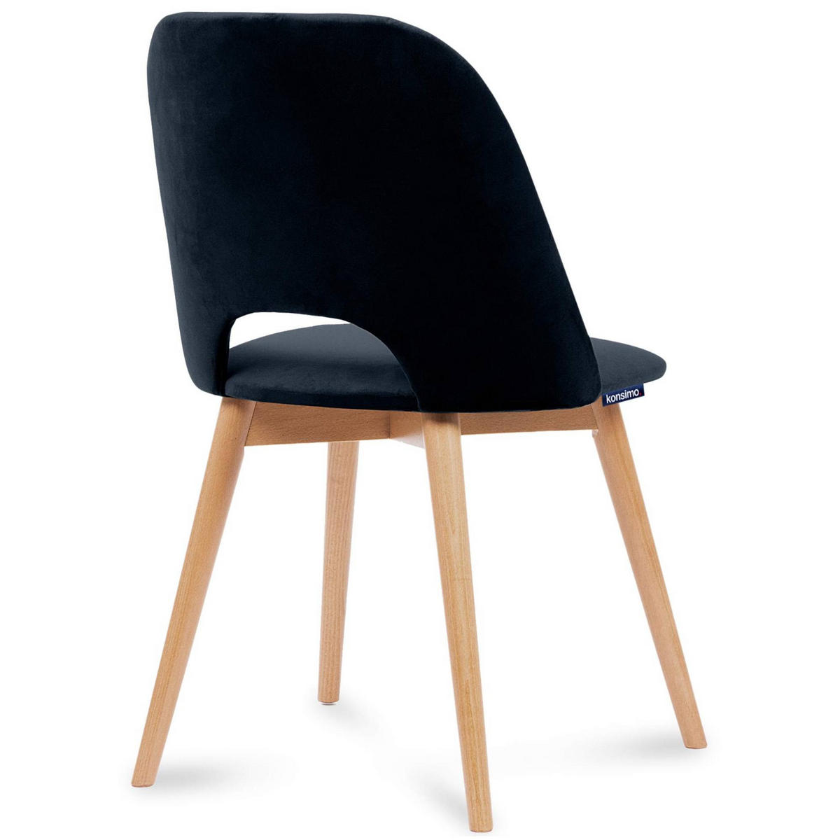 ESSZIMMERSTUHLE TINO 2-tlg Velours-Sitz, Dunkelblau - Eichefarben/Dunkelblau, Holz/Textil (48/86/44cm) - KONSIMO®
