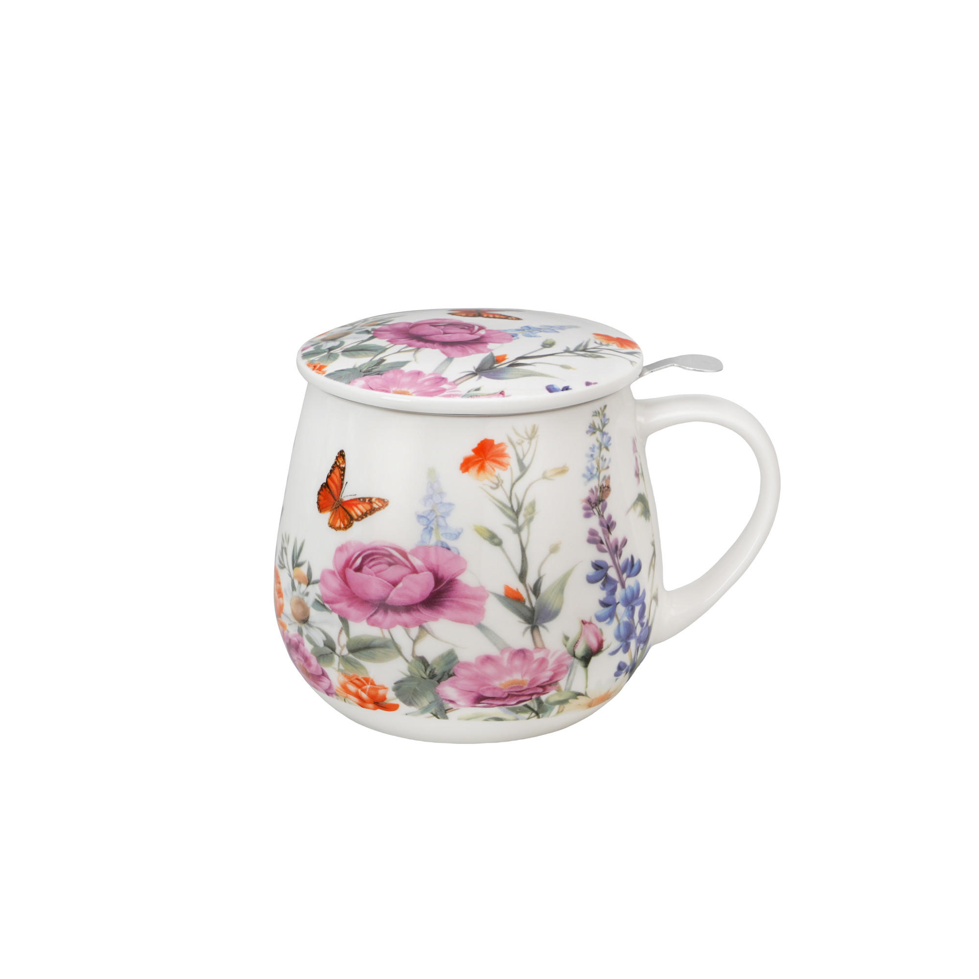 TEETASSE mit Sieb in Fassform SUMMER - Weiß, Keramik (0.43L) - DUO PORCELAIN