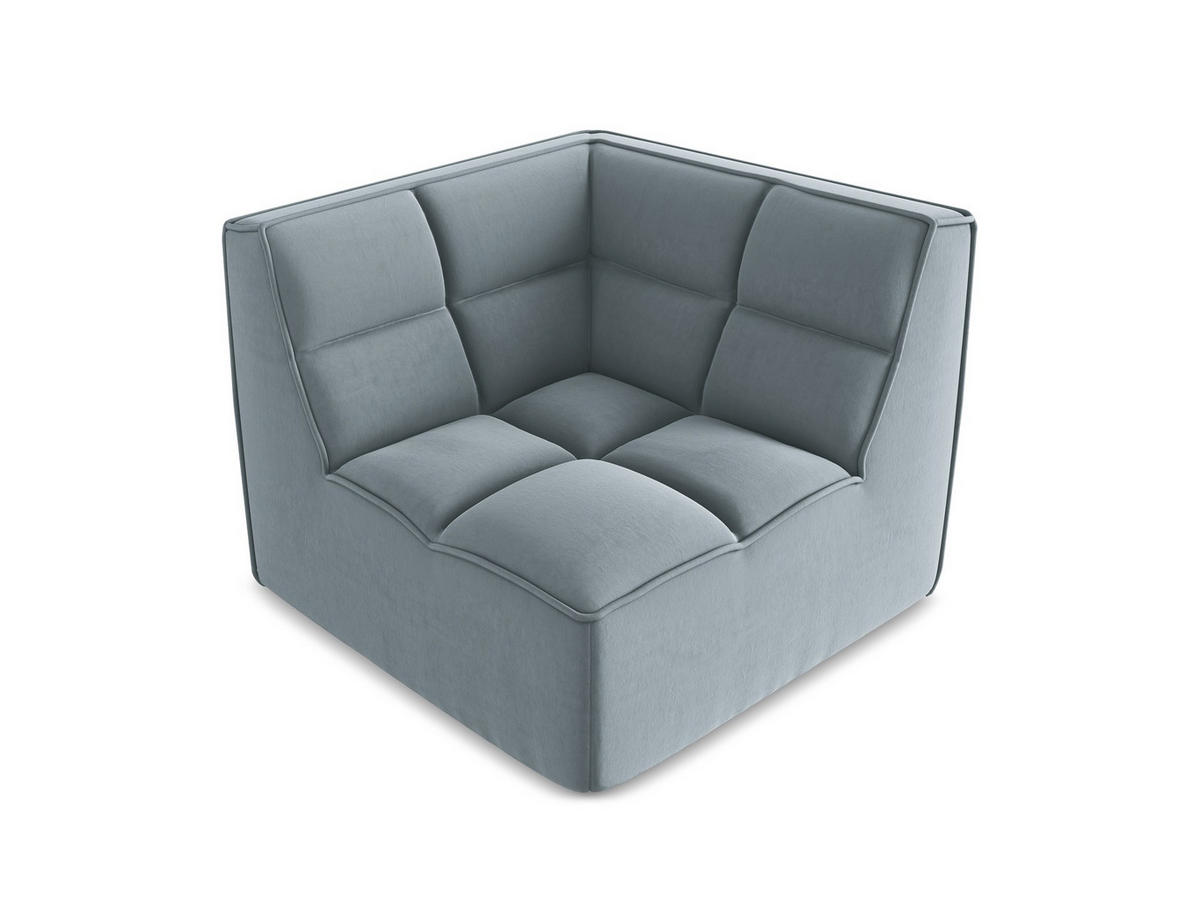 SOFAELEMENT Samt Stoff Blau - Blau/Schwarz, Kunststoff/Textil (98/75/98cm) - Makamii