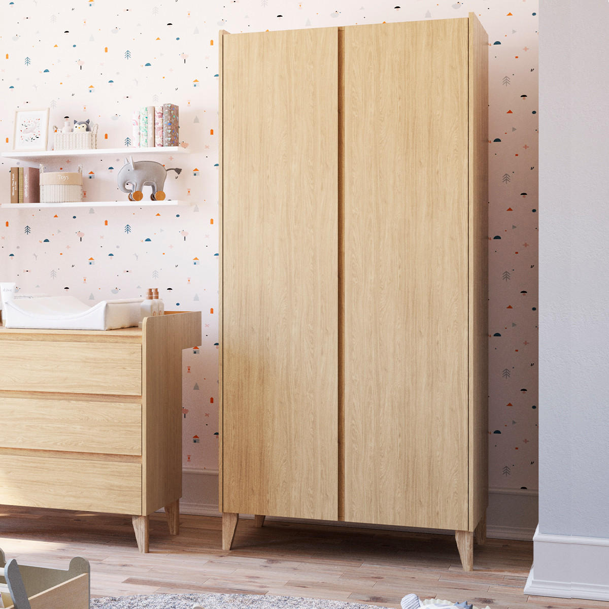 SKŘÍŇ 2DVEŘOVÁ Muve Dřevo - hnědá, kompozitní dřevo (204/60/94cm) - Petits-meubles