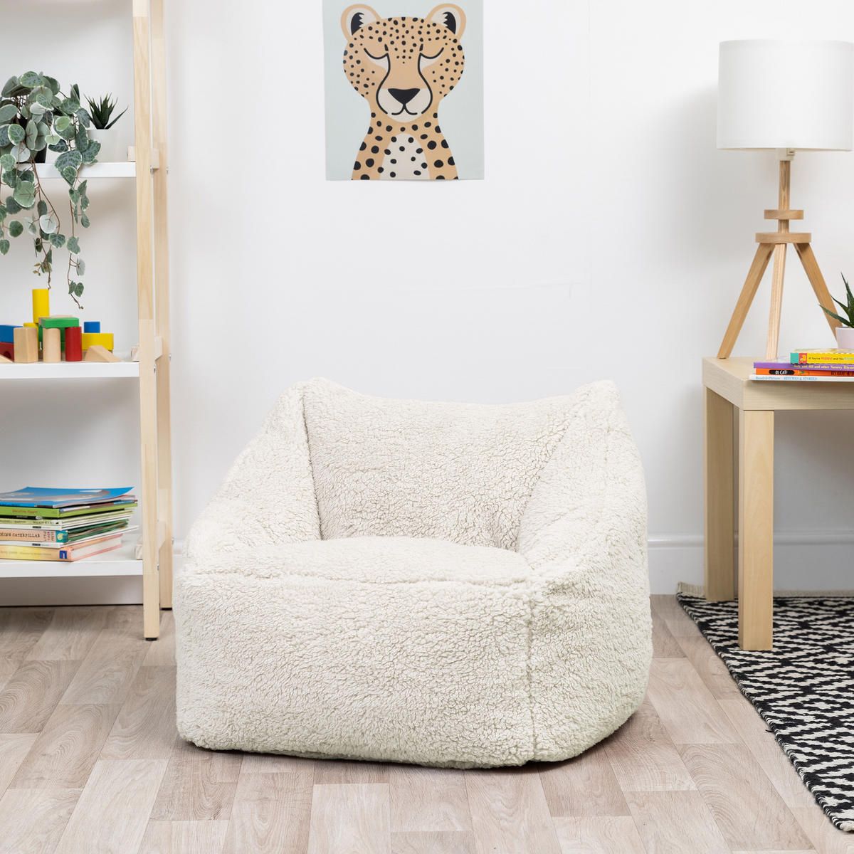 SITZSACK Flauschig für Kinder 2er-Set - Creme, Kunststoff/Textil (55/44/55cm) - icon