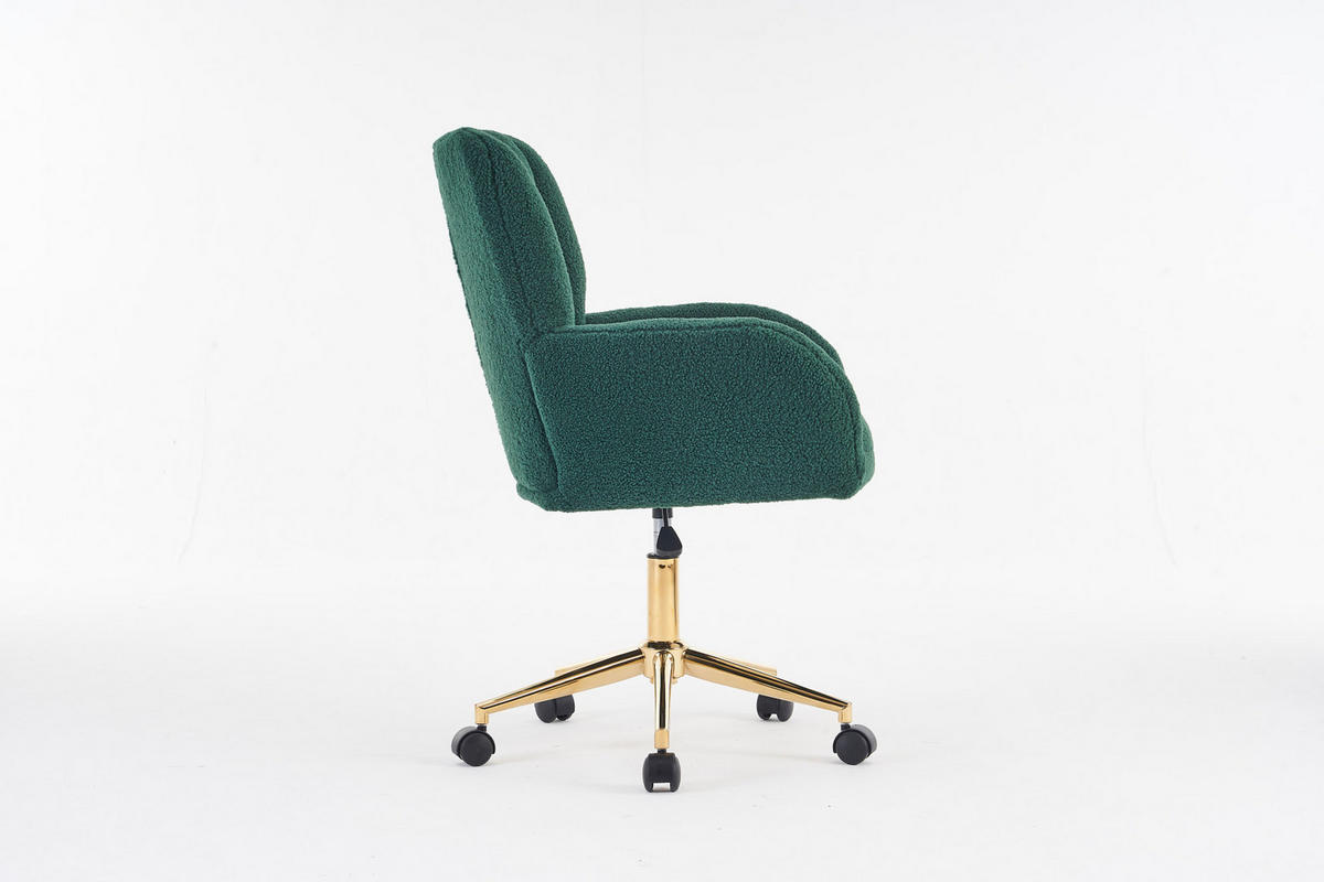 DREHSTUHL Teddy-Stoff mit höhenverstellbarem Sitz 64/62/92.5 cm Grün - Grün, Textil (62/92.5/64cm) - Redom