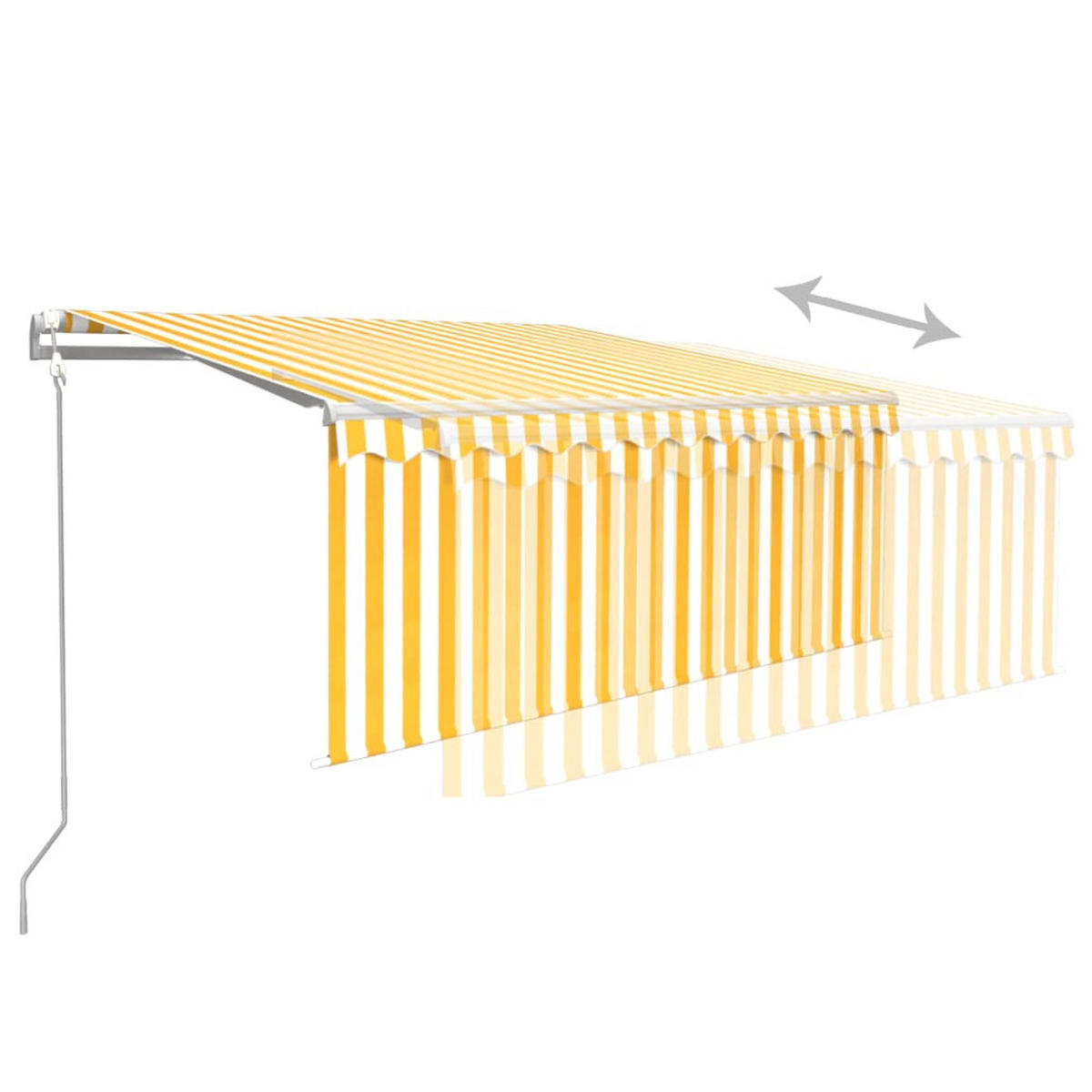 MARKISE Automatisch Einziehbar mit Volant 3,5x2,5 m Gelb - Gelb, Metall (350/1/350cm) - furnicato
