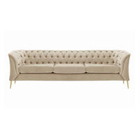 DREISITZER-SOFA Chesterfield Modern-Velluto 2 - Creme, Holz/Textil (248/74/80cm)