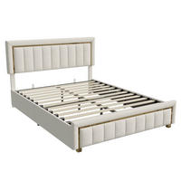 POLSTERBETT 140x200 cm, Beige, mit Stauraum & Lattenrost - Beige, Textil/Metall (140/200cm)