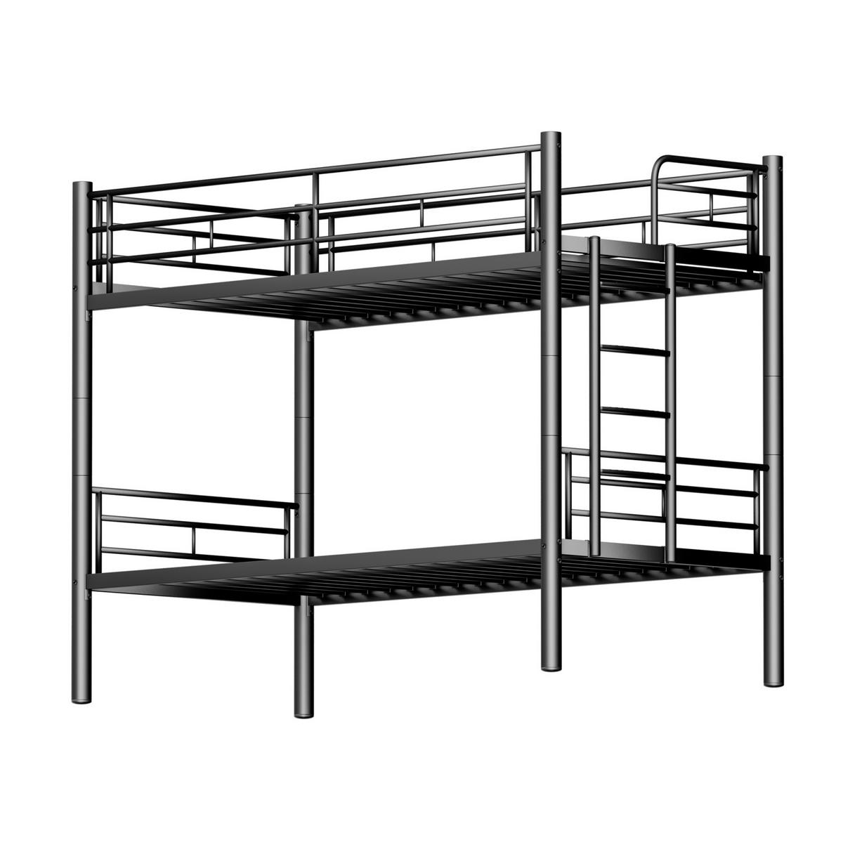 ETAGENBETT umbaubar zu 2 Einzelbetten 90x190 cm Metall Schwarz - Schwarz, Metall (90/190cm) - Beauniv