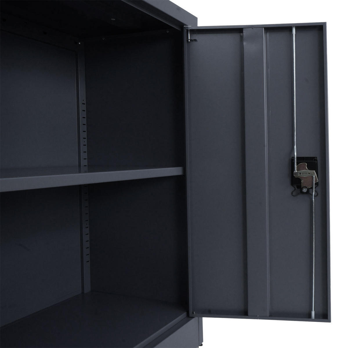 AKTENSCHRANK rollbar HxBxT 98x80x40cm 2 Türen abschließbar Stahl Dunkelgrau - Dunkelgrau, Metall (80/98/40cm) - PROREGAL