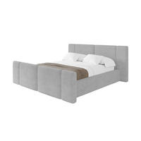 POLSTERBETT mit Bettkasten, Fußteil und Lattenrost, Bett mit Matratze H3/H4 - RIVO-Z 140x200 Grau - Hellgrau, Holzwerkstoff/Textil (140/200cm) - ALTDECOR