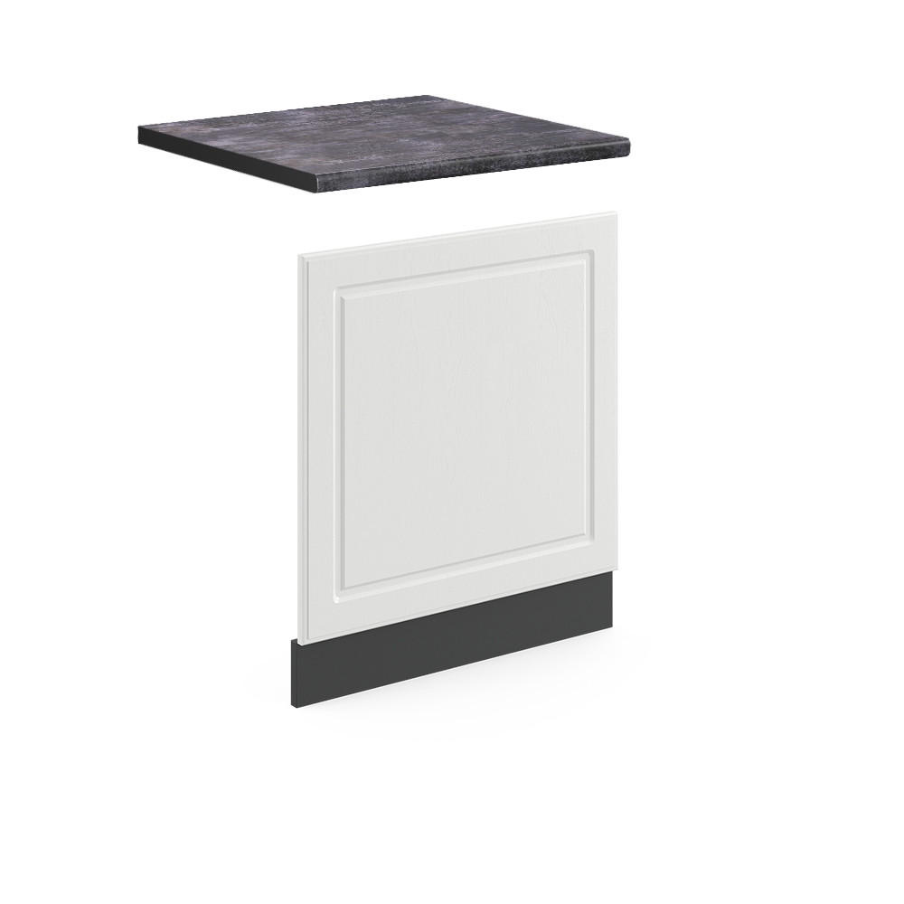 FRONTBLENDE R-Line Weiß Landhaus 60 cm, AP Anthrazit - Anthrazit/Weiß, Holzwerkstoff (60/57.2/1.6cm) - Vicco