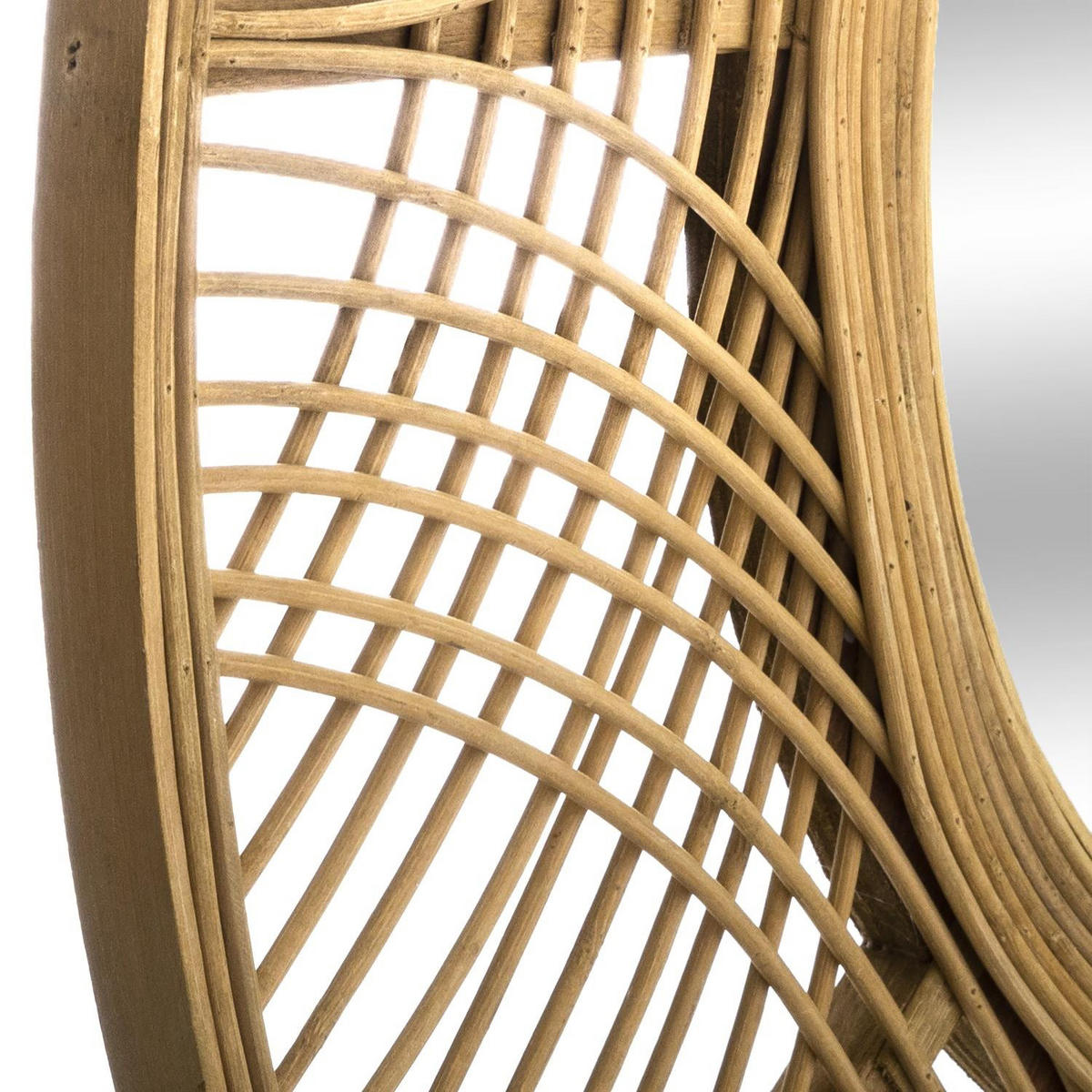 BOHO-SPIEGEL mit Bambusrahmen Ina 90/90/2 cm - Beige, Holzwerkstoff (90/2/90cm) - Atmosphera Createur d´interieur