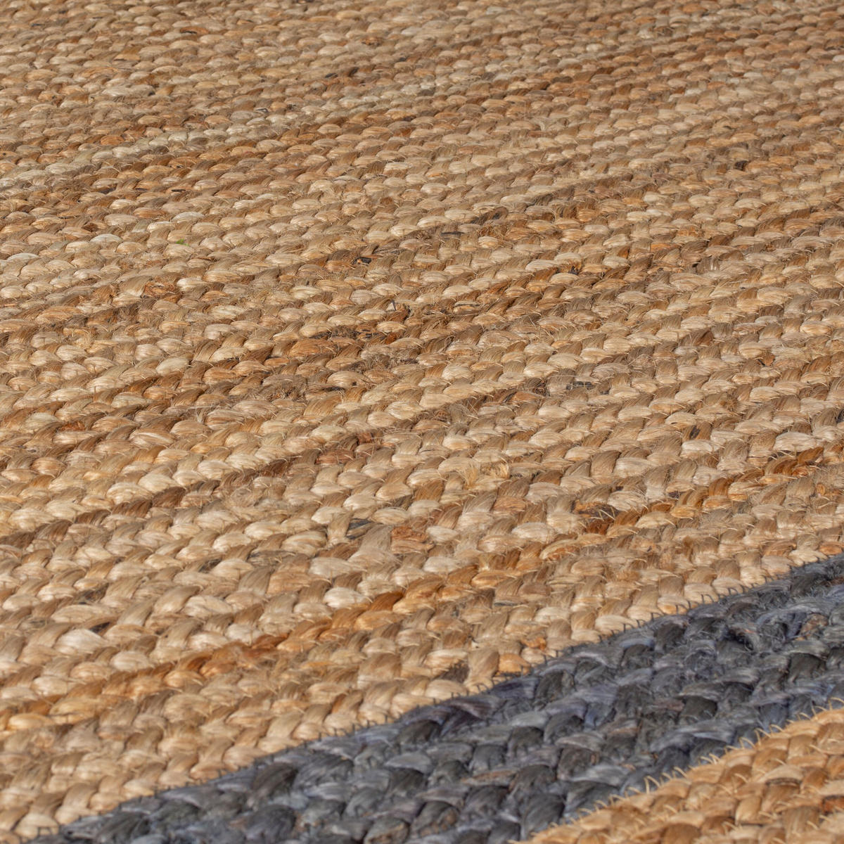 TEPPICH Jute Handarbeit-Design, naturfarben GRACE, Braun-Grau 120x170 cm - Braun, Naturmaterialien (120/170cm) - KADIMA DESIGN