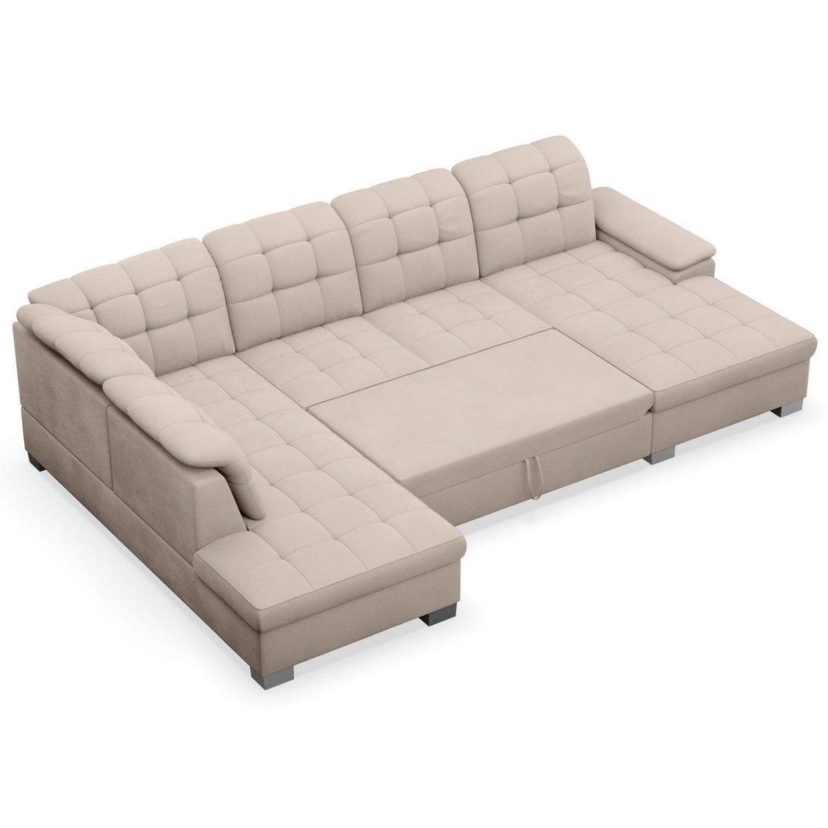 WOHNLANDSCHAFT Jamaal Beige rechtsseitig - Beige/Schwarz, Textil (330/106/212cm) - Selsey