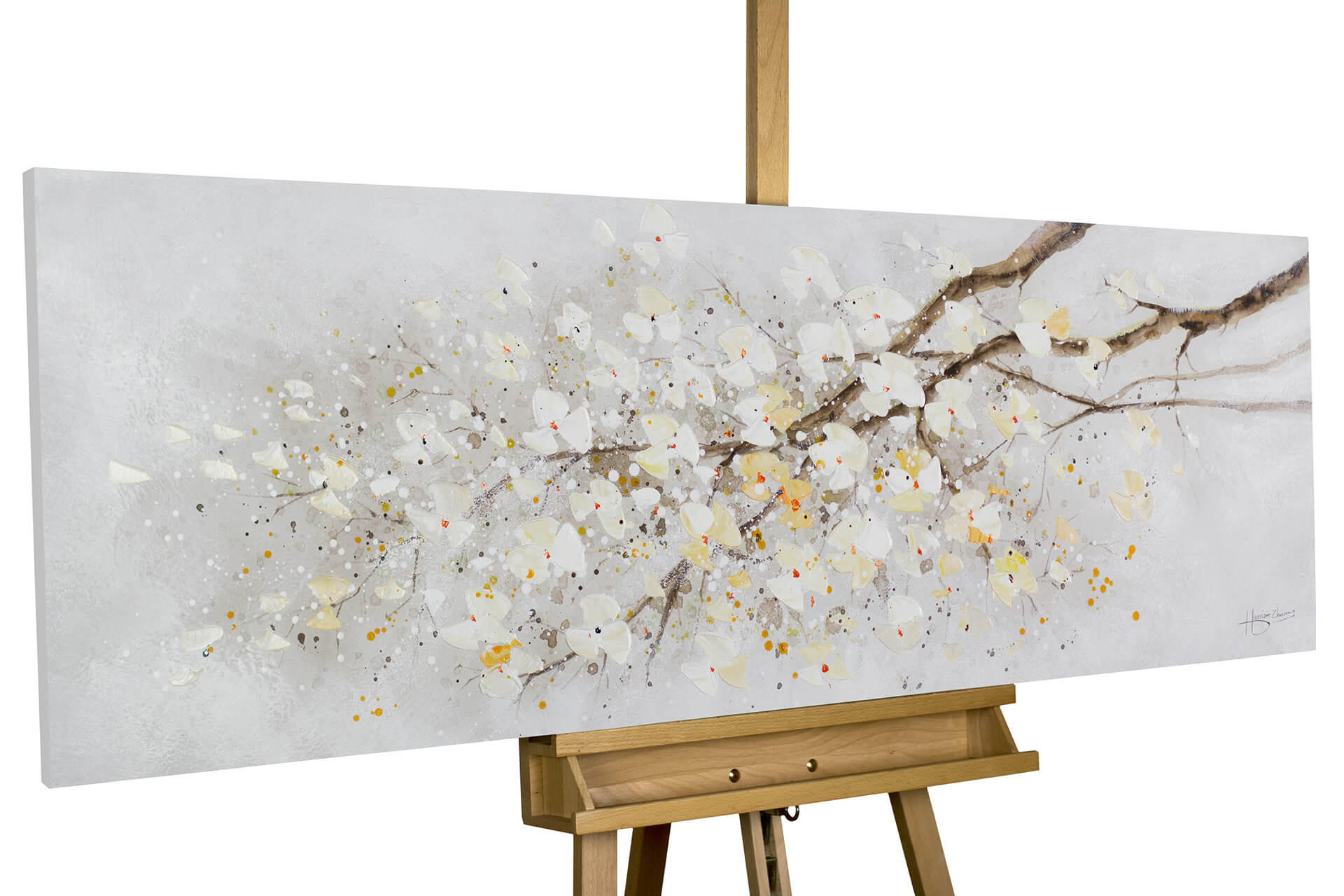 ÖLGEMÄLDE 150/50 cm - Weiß, Holz/Textil (150/50cm) - KUNSTLOFT