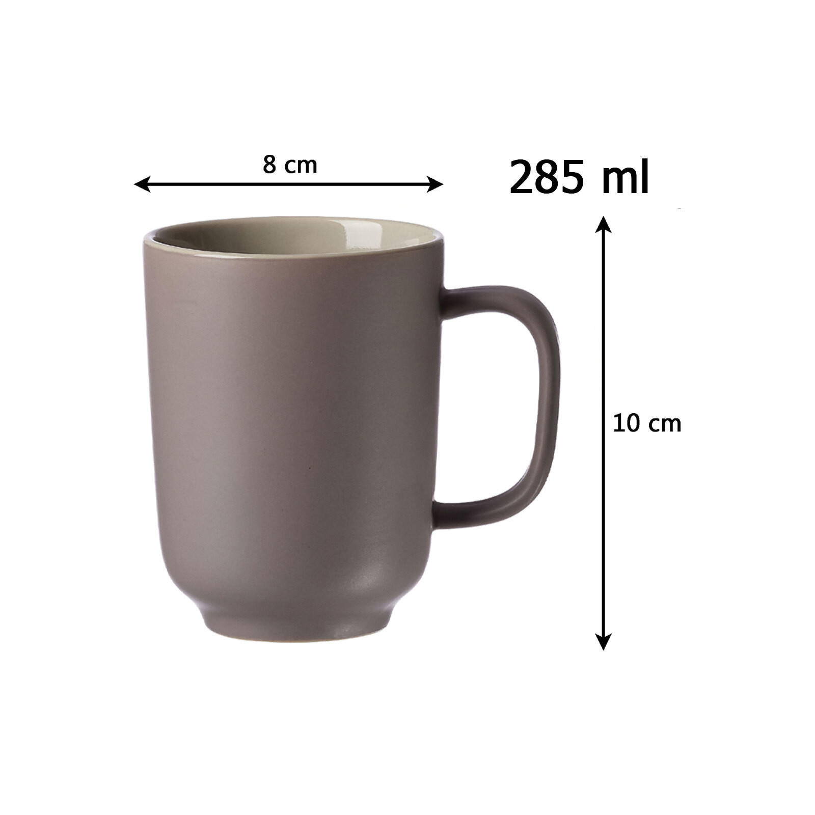 KAFFEEBECHER Jasper taupe 285 ml 6er Set - Taupe, Keramik (0.285L) - Ritzenhoff Breker