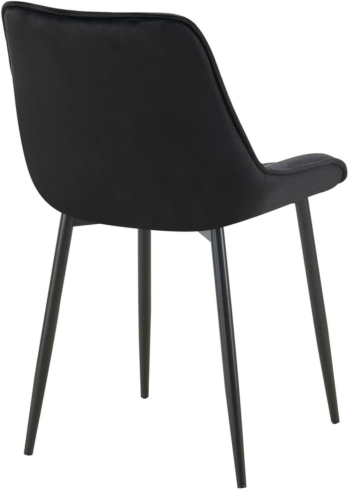 STUHL Samt schwarz - Schwarz, Textil/Metall (52/84/59cm) - CLP
