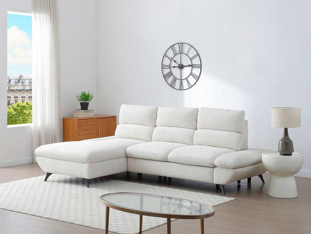 SCHLAFSOFA - 5 Personen-Sitzer - Stoff - Beige - - Beige, Textil (282/100/196cm) - Vente-Unique