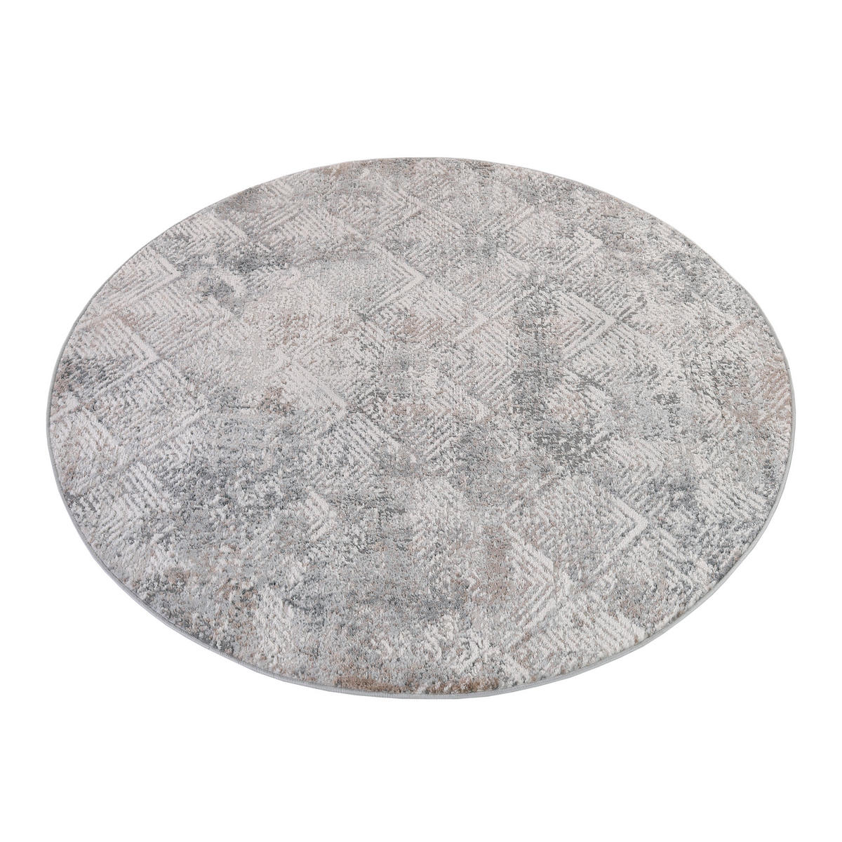 TEPPICH VALLEY Hellgrau Rund 240/240 cm - Hellgrau, Textil (240/240cm) - Tapiso