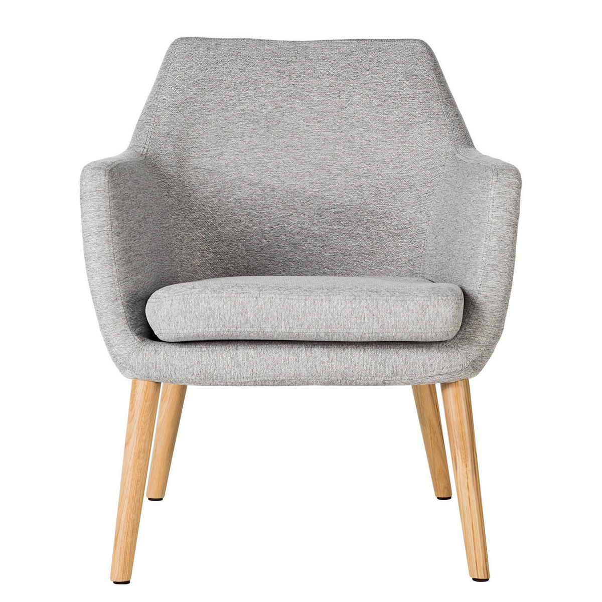 LOUNGESESSEL - Eichefarben/Hellgrau, Eichenholz/Textil (66/80/68cm) - home24