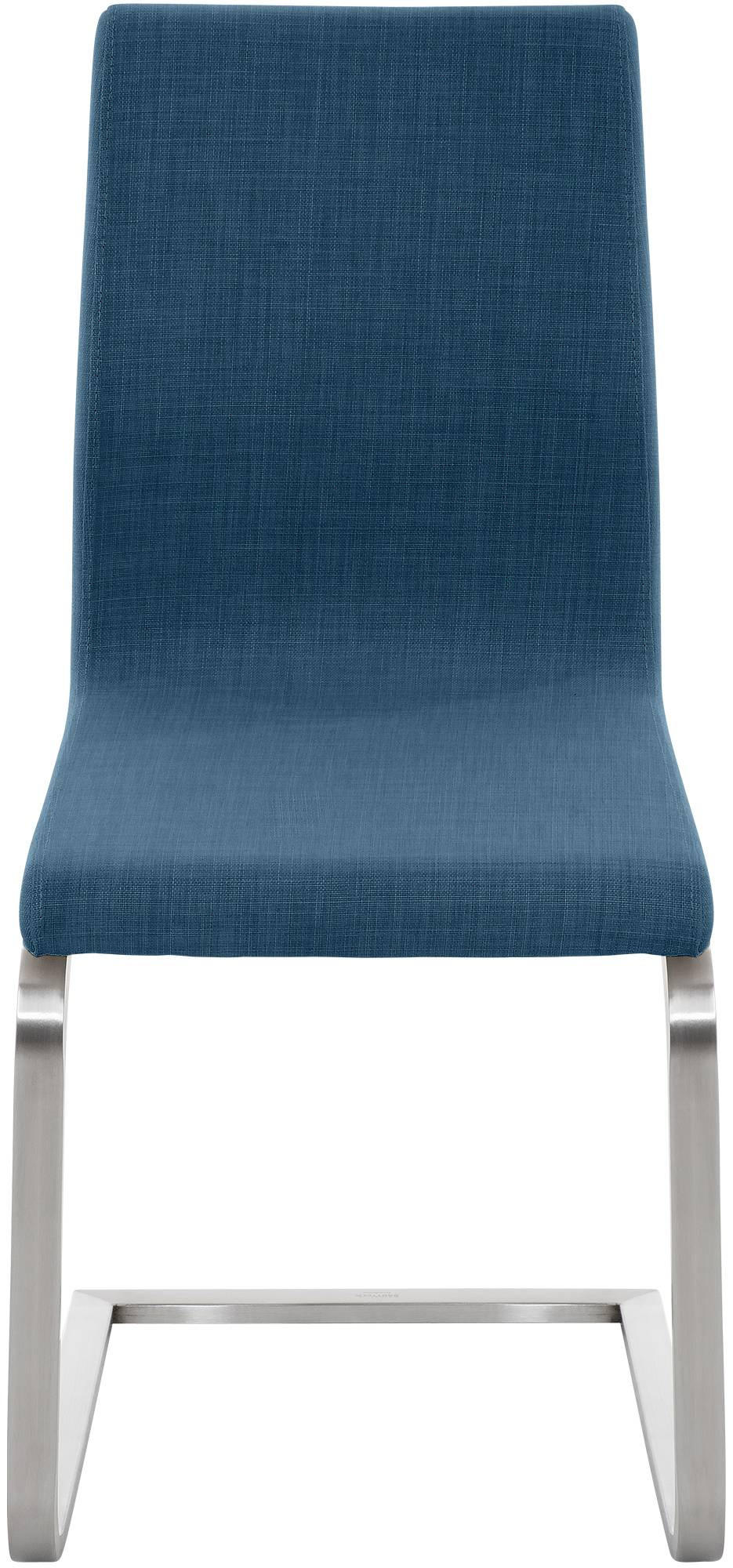 SCHWINGSTUHL Stoff Blau - Blau/Edelstahlfarben, Textil/Metall (40/90/50cm) - CLP