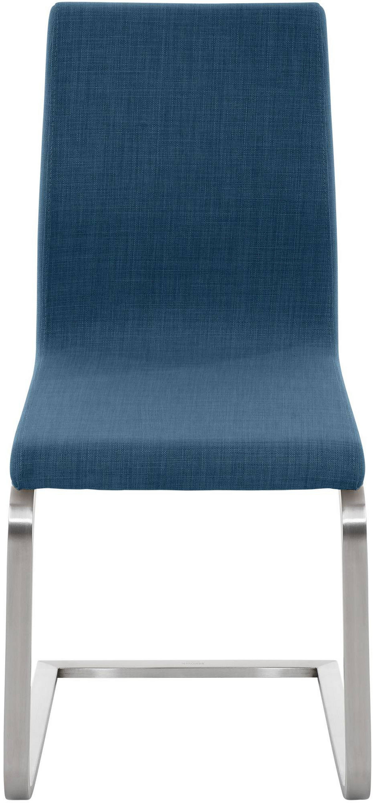 SCHWINGSTUHL Stoff Blau - Blau/Edelstahlfarben, Textil/Metall (40/90/50cm) - CLP