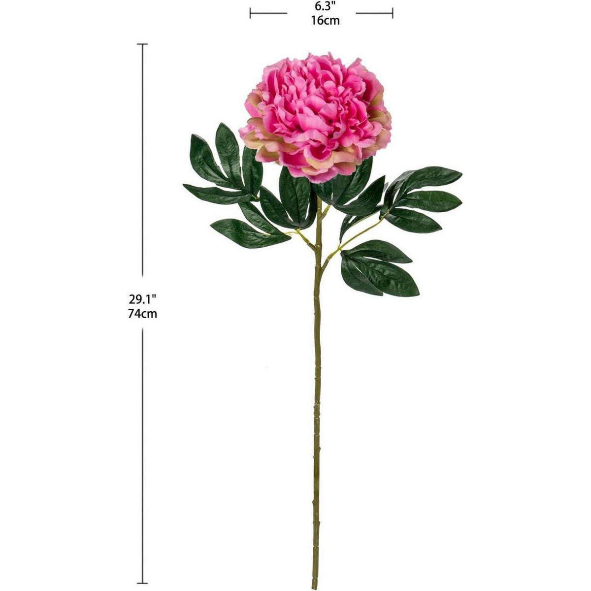 KUNSTBLUMEN Pfingstrosen 74 cm - Rosa, Kunststoff (38cm)