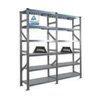 FACHBODENREGAL Proximo Stecksystem 210x180x50cm 6 Ebenen Beidseitig nutzbar Verzinkt - Silberfarben, Metall (180/210/50cm) - PROREGAL