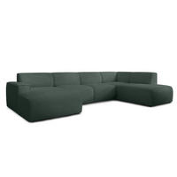 WOHNLANDSCHAFT Didim Grün 378/220/78 cm – großes Sofa stilvoll & bequem R - Schwarz/Grün, Kunststoff/Textil (378/78/220cm) - AX Living