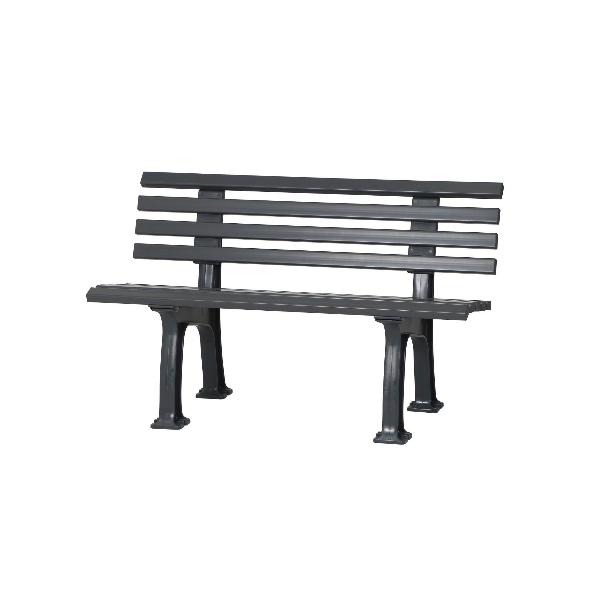 GARTENBANK Antigua 2 Sitzer Graphitgrau 74 x 120 x 54 cm Witterungskunststoff & UV Beständiger Kunststoff - Graphitfarben, Kunststoff (120/74/54cm) - PROREGAL