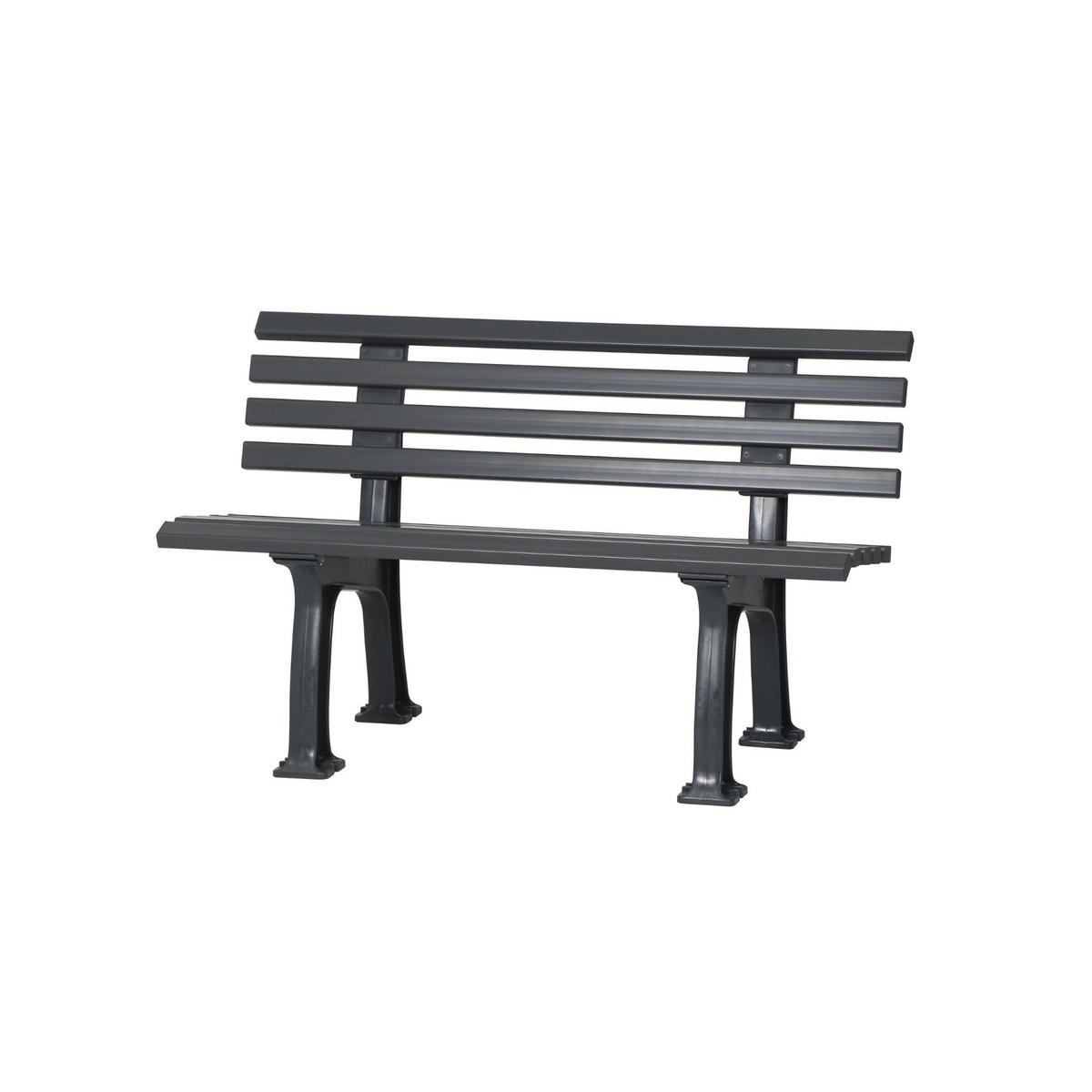 GARTENBANK Antigua 2 Sitzer Graphitgrau 74 x 120 x 54 cm Witterungskunststoff & UV Beständiger Kunststoff - Graphitfarben, Kunststoff (120/74/54cm) - PROREGAL