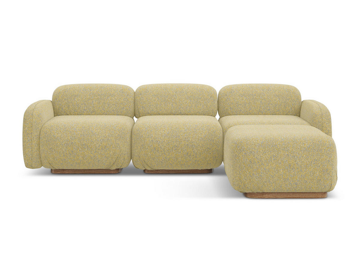 ECKSOFA Beidseitig Strukturstoff Stoff Gelb - Currygelb/Gelb, Holz/Textil (270/190cm) - Makamii