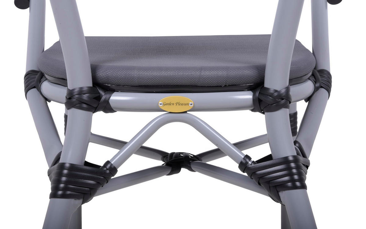 GARTENSTUHL 2er Set Sion Grau Stapelstuhl - Grau, Kunststoff (58/82/55cm) - DELUKE