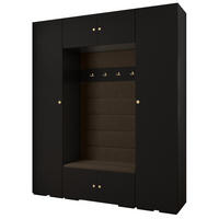 GARDEROBEN-SET 236,7/200/47 - Goldfarben/Schwarz, Holz/Metall (200/236.7/47cm) - Abiks Möbel