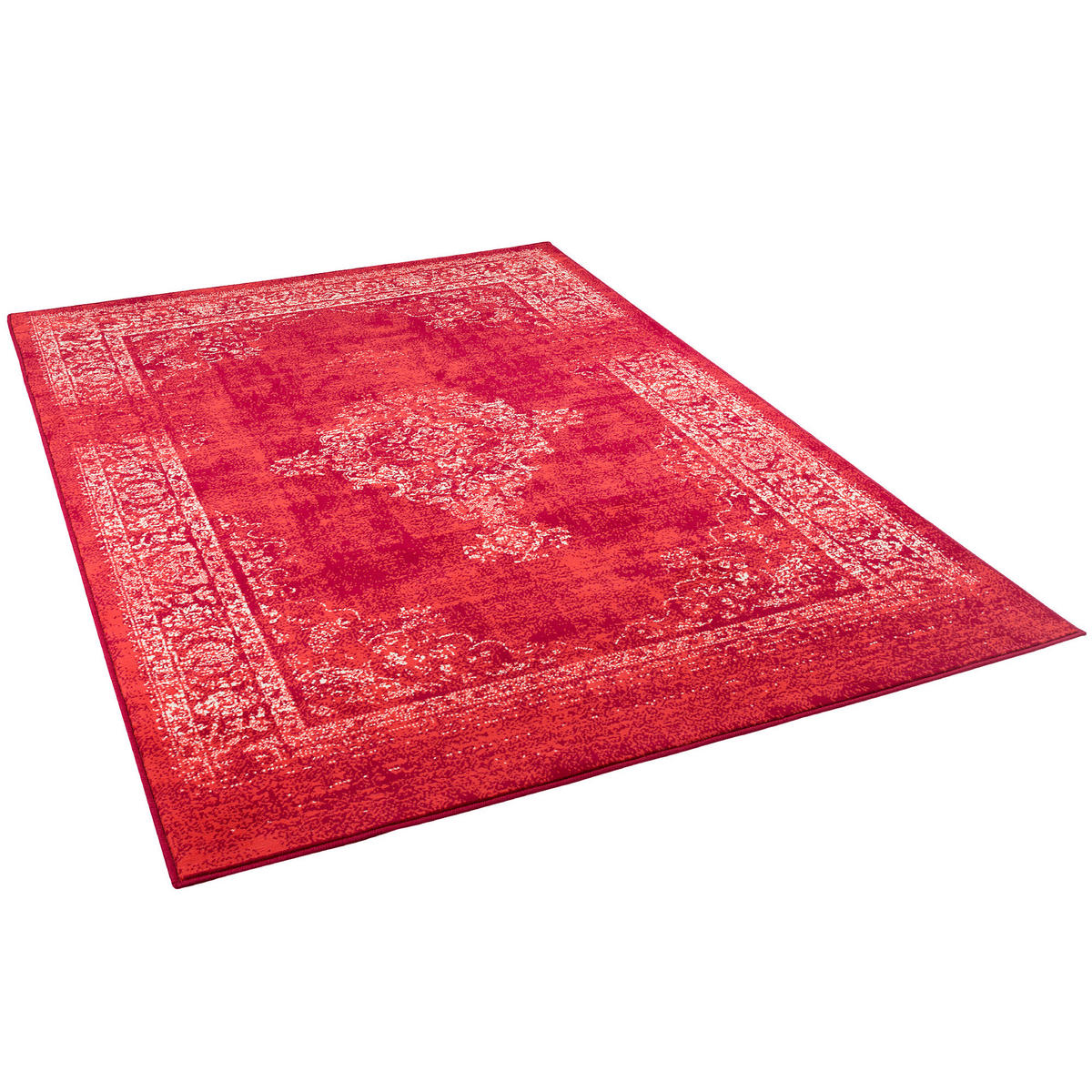 DESIGNER KURZFLOR TEPPICH MODERNE MUSTER - Rot, Textil (80/150cm) - Pergamon
