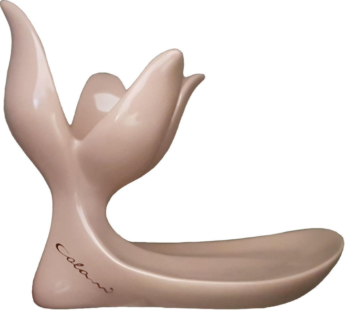Luigi Colani Porzellan Eierbecher Beige, Creme 7x9x12 cm