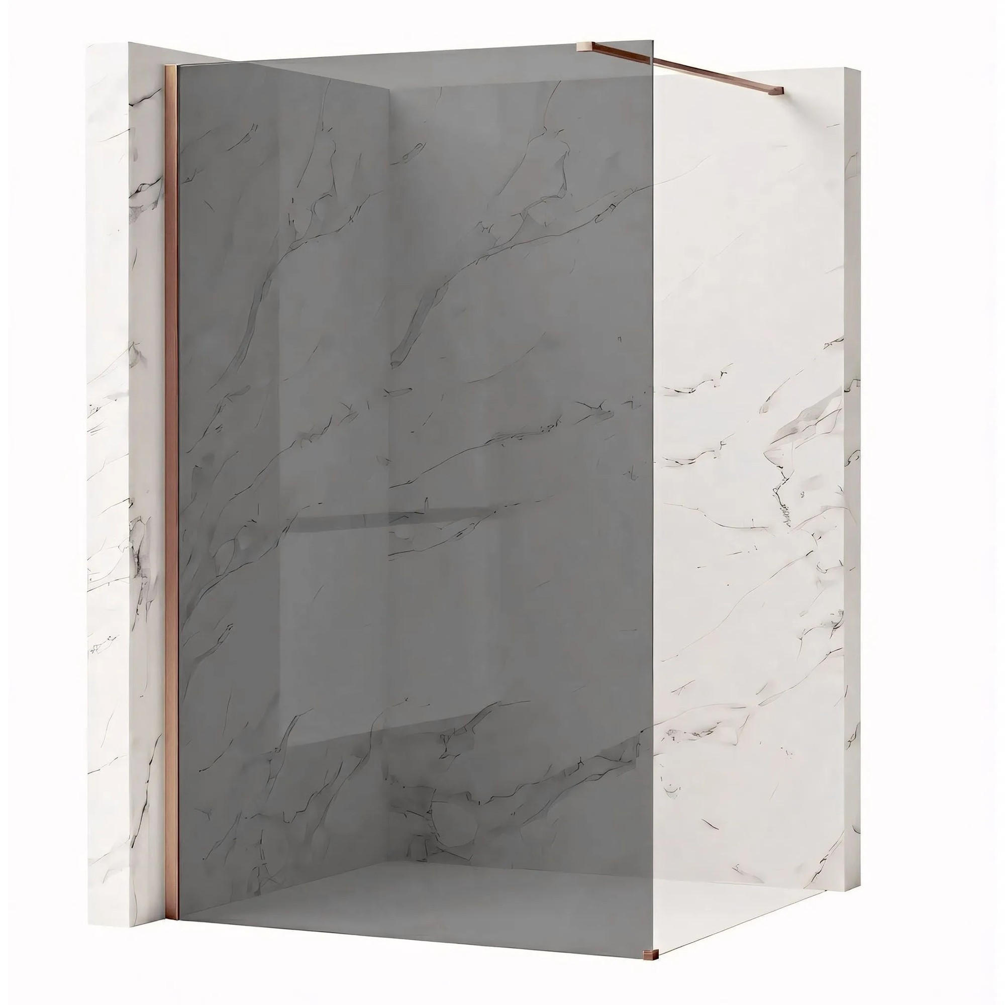DUSCHWAND Rea Flexi Grey / Brush Copper 140 - Kupferfarben, Glas (120/140/195cm) - REA