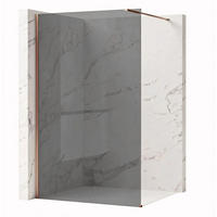 DUSCHWAND Rea Flexi Grey / Brush Copper 140 - Kupferfarben, Glas (120/140/195cm) - REA