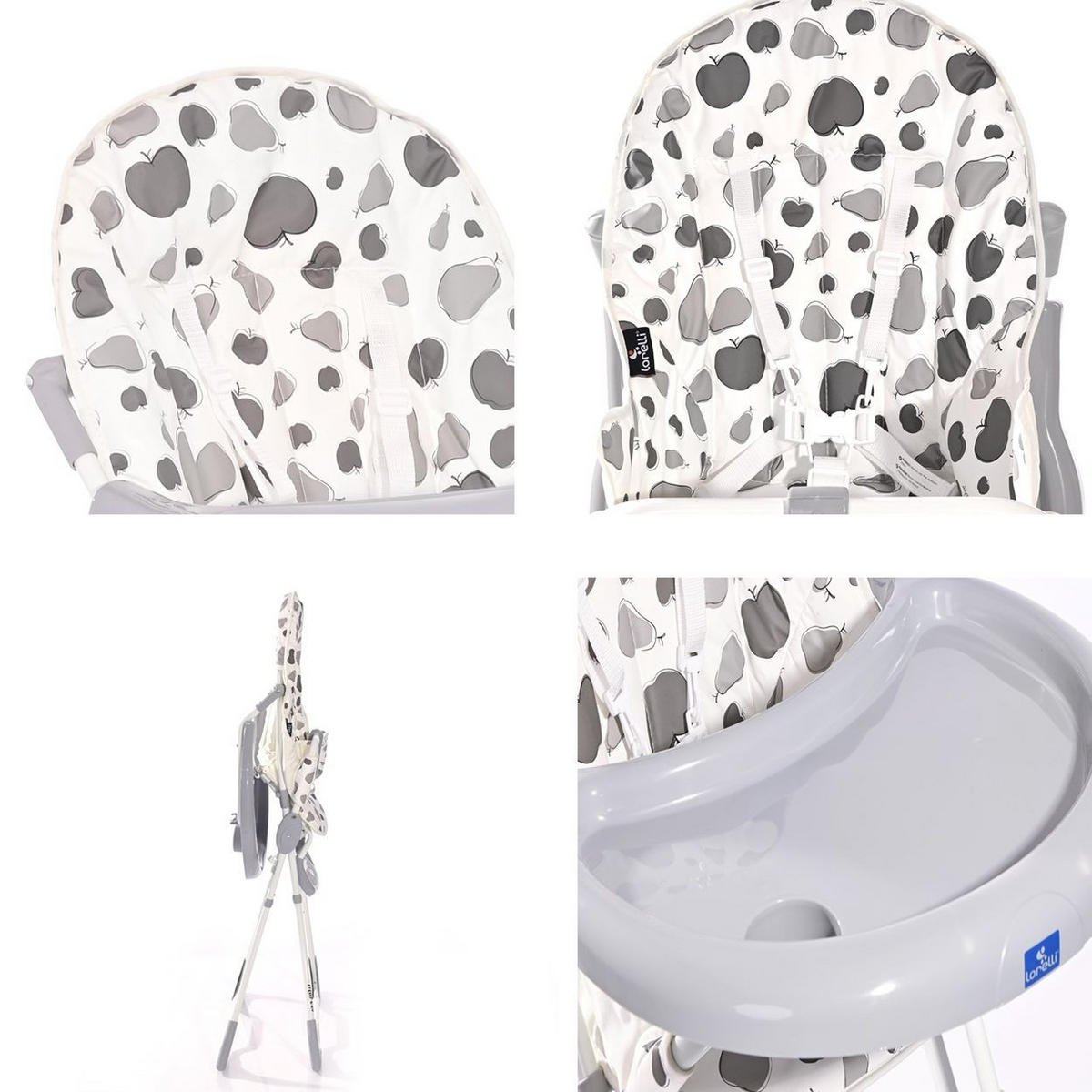 HOCHSTUHL Marcel weiß klappbar, Bechervertiefung, abwaschbarer Stoff - Weiß, Kunststoff (62/112/80cm) - Lorelli