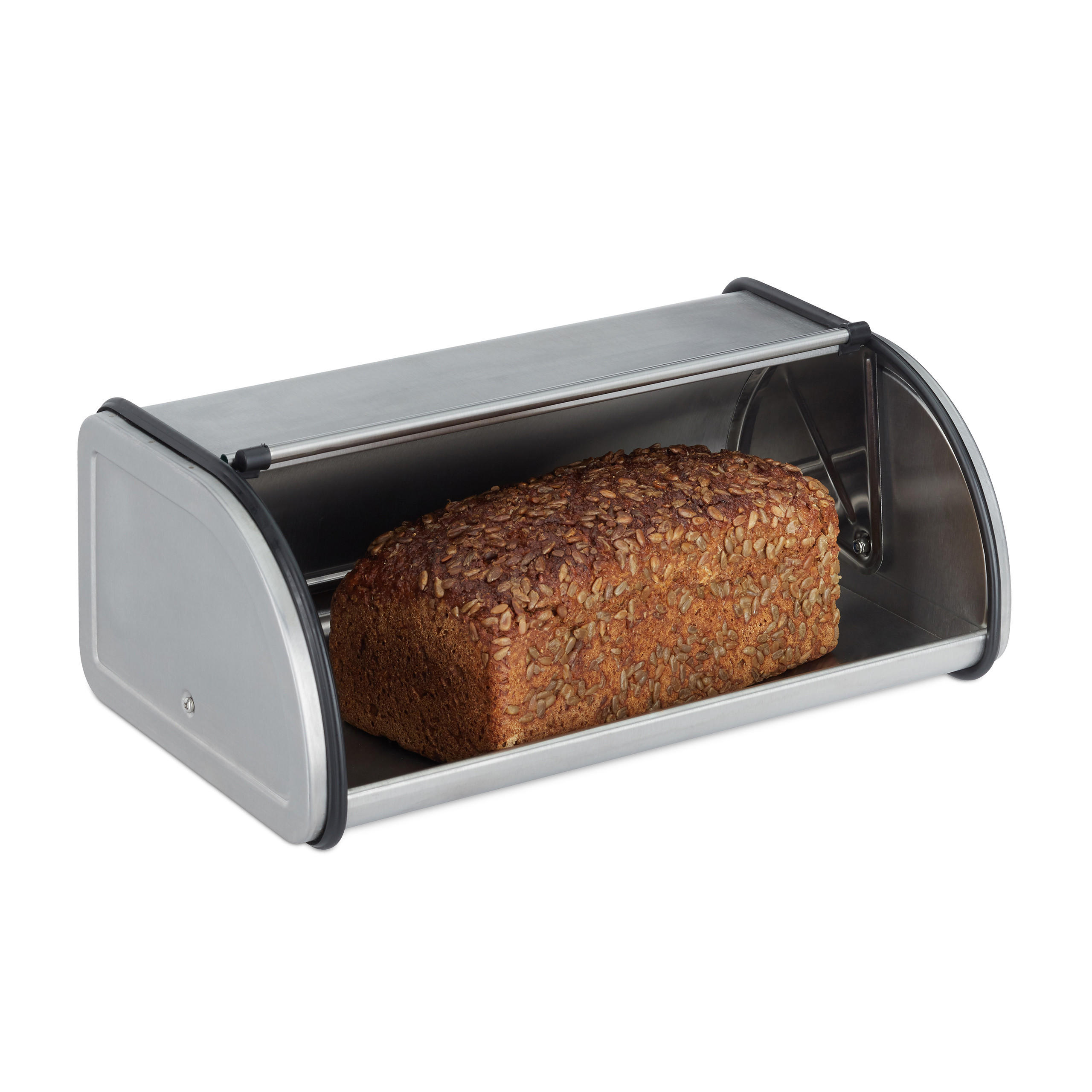 BROTKASTEN - Silberfarben, Metall (33.5/13.5/20.5cm) - Relaxdays
