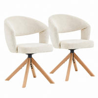 DREHSTUHL 2er-Set 81,5 cm Strukturstoff Weiß Massivholz - Weiß, Holz (47.5/81.5/47cm) - Meubliv