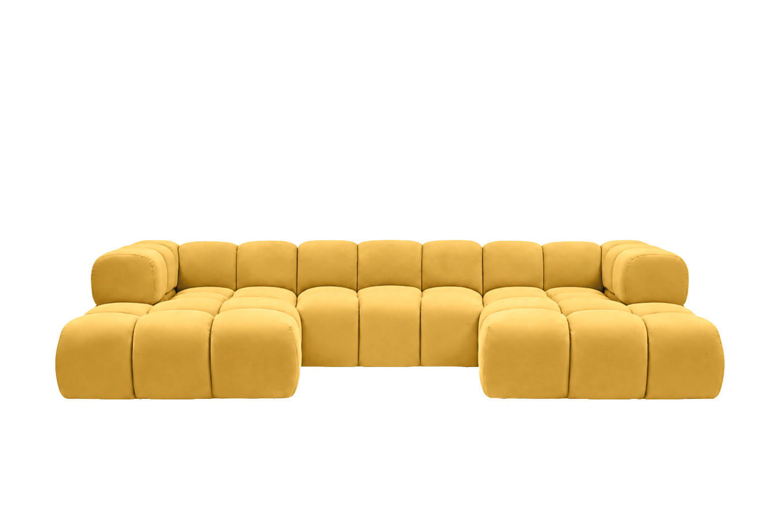 ECKSOFA U-Form, Veloursstoff Bluvel, Golden, Averro U - Goldfarben, Holz (360/70/150cm) - Kaiser Möbel