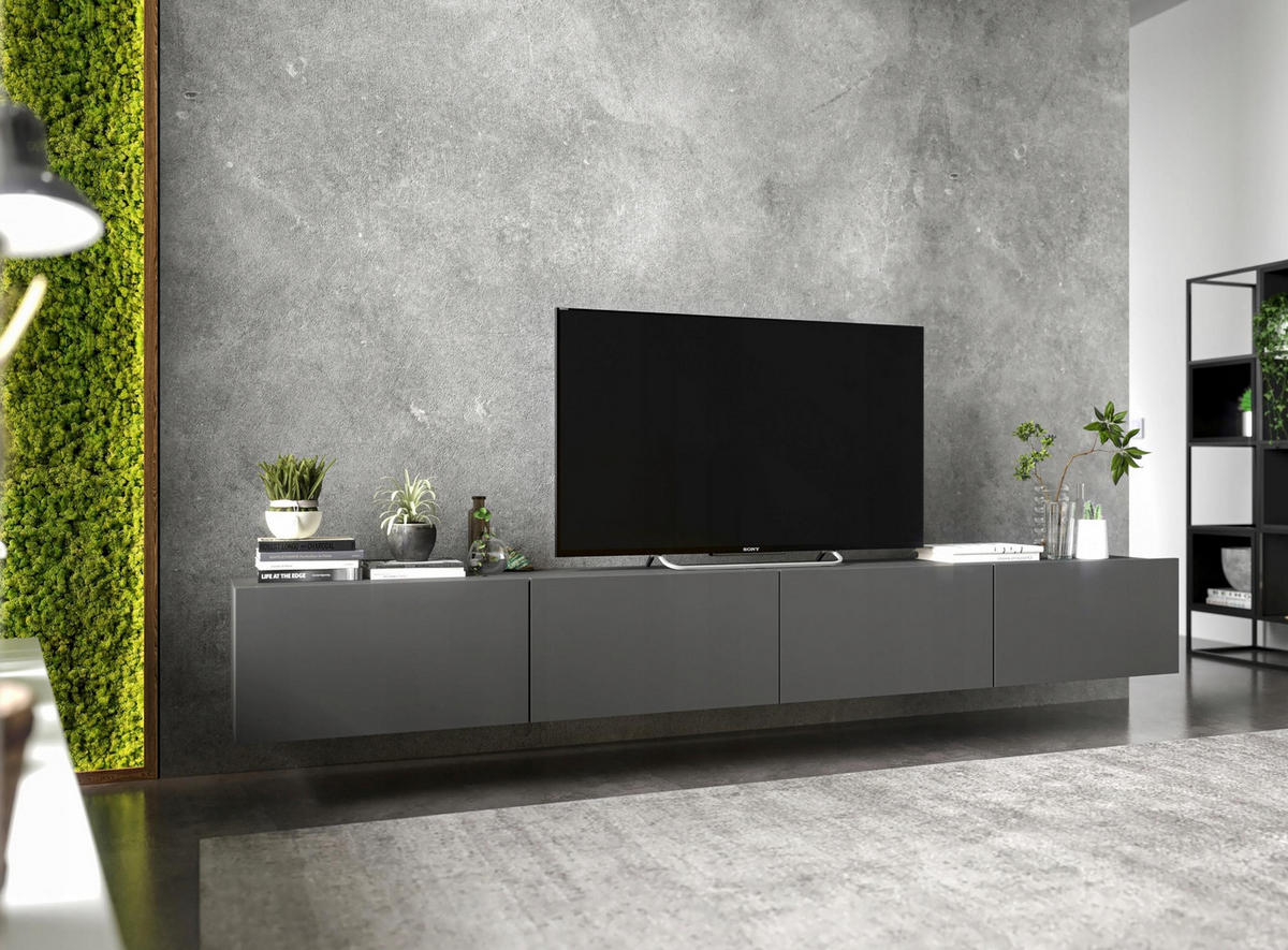 TV-LOWBOARD 2-er Set Enjoy Grau Matt 120 cm - Grau, Holzwerkstoff (240/30/35cm) - Meble Lindner