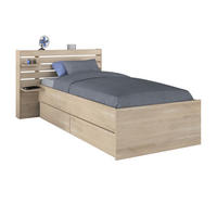 STAURAUMBETT Jugendzimmer Bett 90 x 200 mit 2 x Bettschubkasten - Eichefarben, Holz/Holzwerkstoff (200/90cm) - Parisot Meuble
