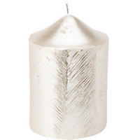 DEKORATIVE KERZE Metallmuster 7/10 cm - Goldfarben, Paraffin (7/10/7cm) - Home Styling Collection