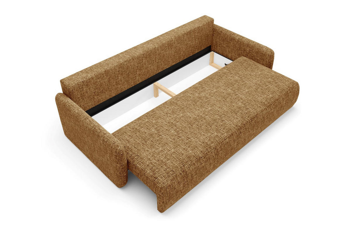 SCHLAFSOFA mit Bettkasten Gelb - Gelb/Schwarz, Holz/Holzwerkstoff (217/86/102cm) - Furnisell