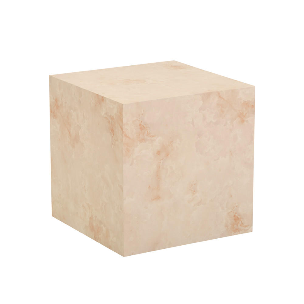 COUCHTISCH AMIRI M - Sandstein, 50 x 50 x 50 cm - Beige, Holzwerkstoff/Textil (50/50/50cm) - Home Deluxe